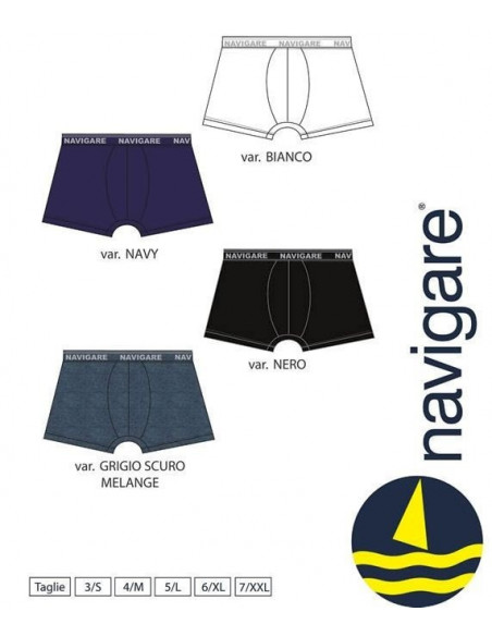 3 boxer uomo cotone elasticizzato Navigare 573E