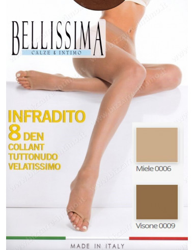 Collant donna velata Bellissima Infradito 8 den.