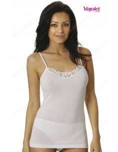 Women Scotland yarn vest with macramè lace Vayolet 5059
