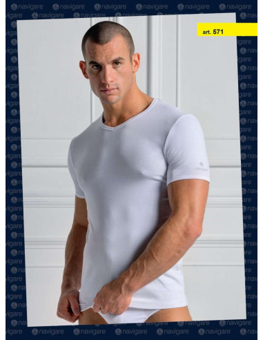 3 men V neck elastic cotton T-shirt Navigare 571