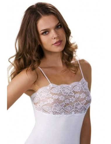 Women's cotton top with lace flounce Antonella 61198