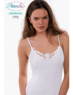 Vest woman cotton with lace Antonella 610489 2