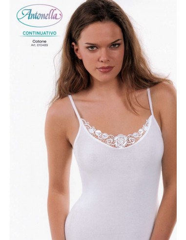 Vest woman cotton with lace Antonella 610489 Vest woman cotton with lace Antonella 610489