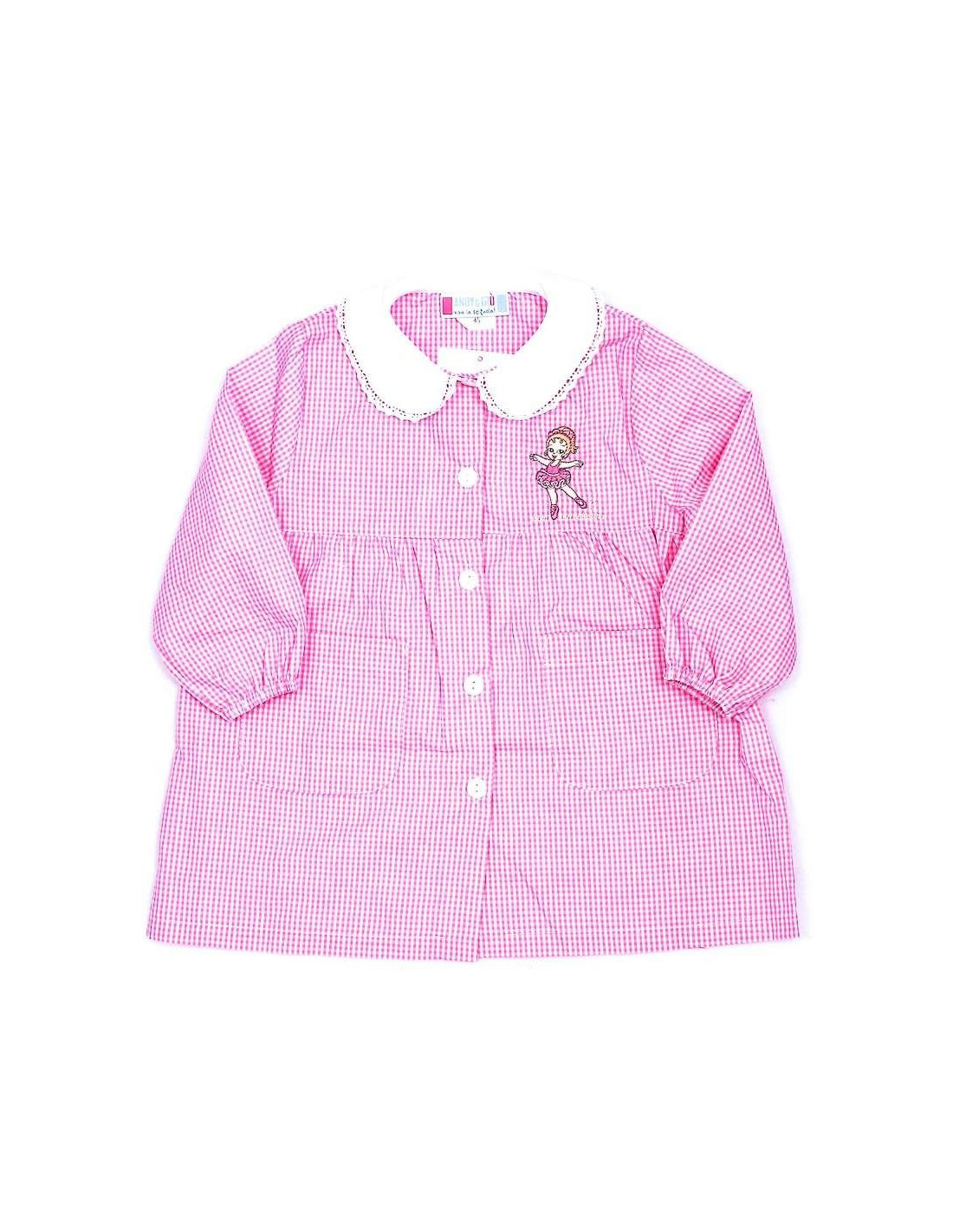 Andy/&Gi/ò Grembiule asilo bambina 90015 grembiule quadri rosa