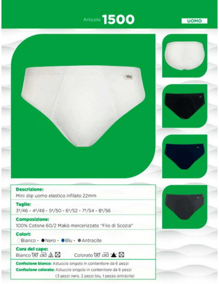 Slip uomo filo di Scozia Ciellegi 1500