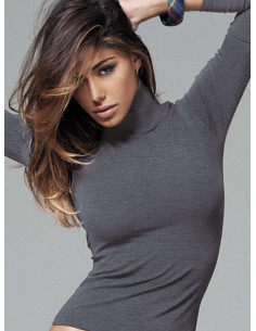 Elastic cotton turtleneck shirt with long sleeves Jadea art 4267 2