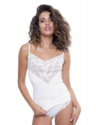 Canottiera donna con pizzo a V Lajole T2