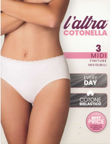 3 women's MIDI briefs Cotonella GD293