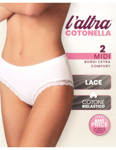 2 women's MIDI briefs Cotonella GD290