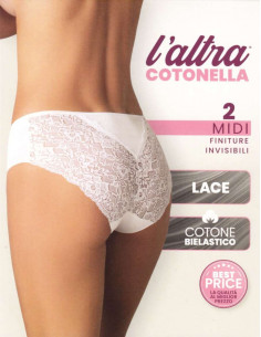 2 women's cotton stretch briefs Cotonella GD287 2