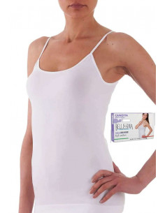 Microfiber seamless camisole with thin straps.