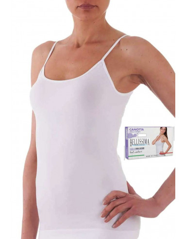 Microfiber seamless camisole with thin straps.