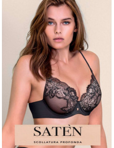 Padded balcony bra Lormar Saten Plunge