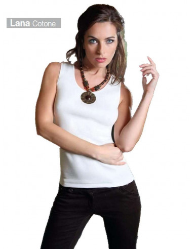 Canottiera donna lana e cotone Rosanna 540
