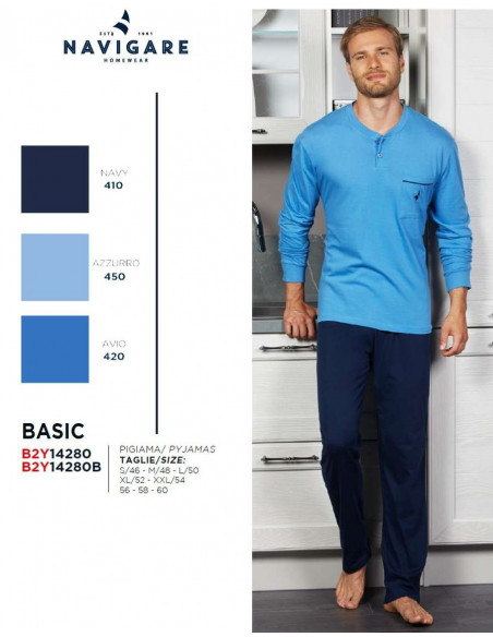 Men's cotton pajamas Navigare 14280