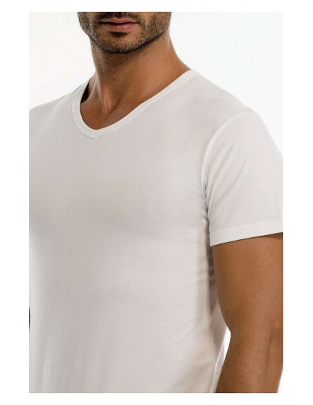 Men's stretch cotton V neck t-shirt Garda 3475