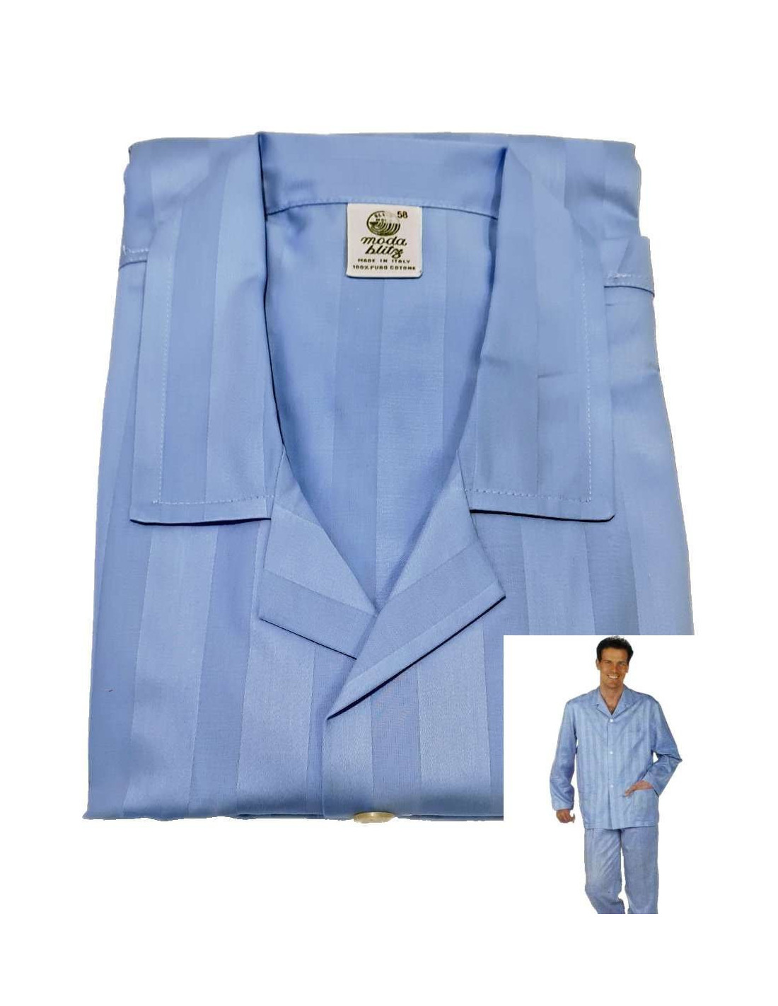 Men's open cotton tissue pajamas Blitz Moda Ricard 318