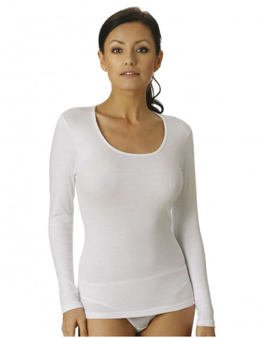 Women's long-sleeved shirt in stretch cotton Vajolet 6272