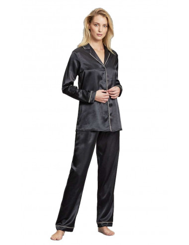 Woman open silky satin TISSUE pajamas Andra 8334