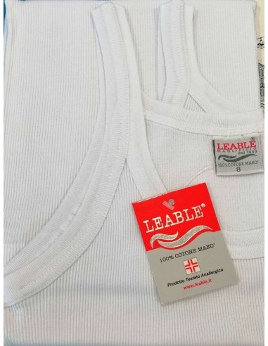 Confection 3 ribbed cotton vest Leable 1480