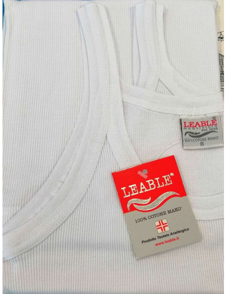 Confection 3 ribbed cotton vest Leable 1480