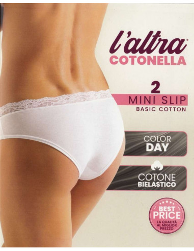 Group 2 women's stretch cotton low waist briefs Cotonella GD253 Group 2 women's stretch cotton low waist briefs Cotonella GD253