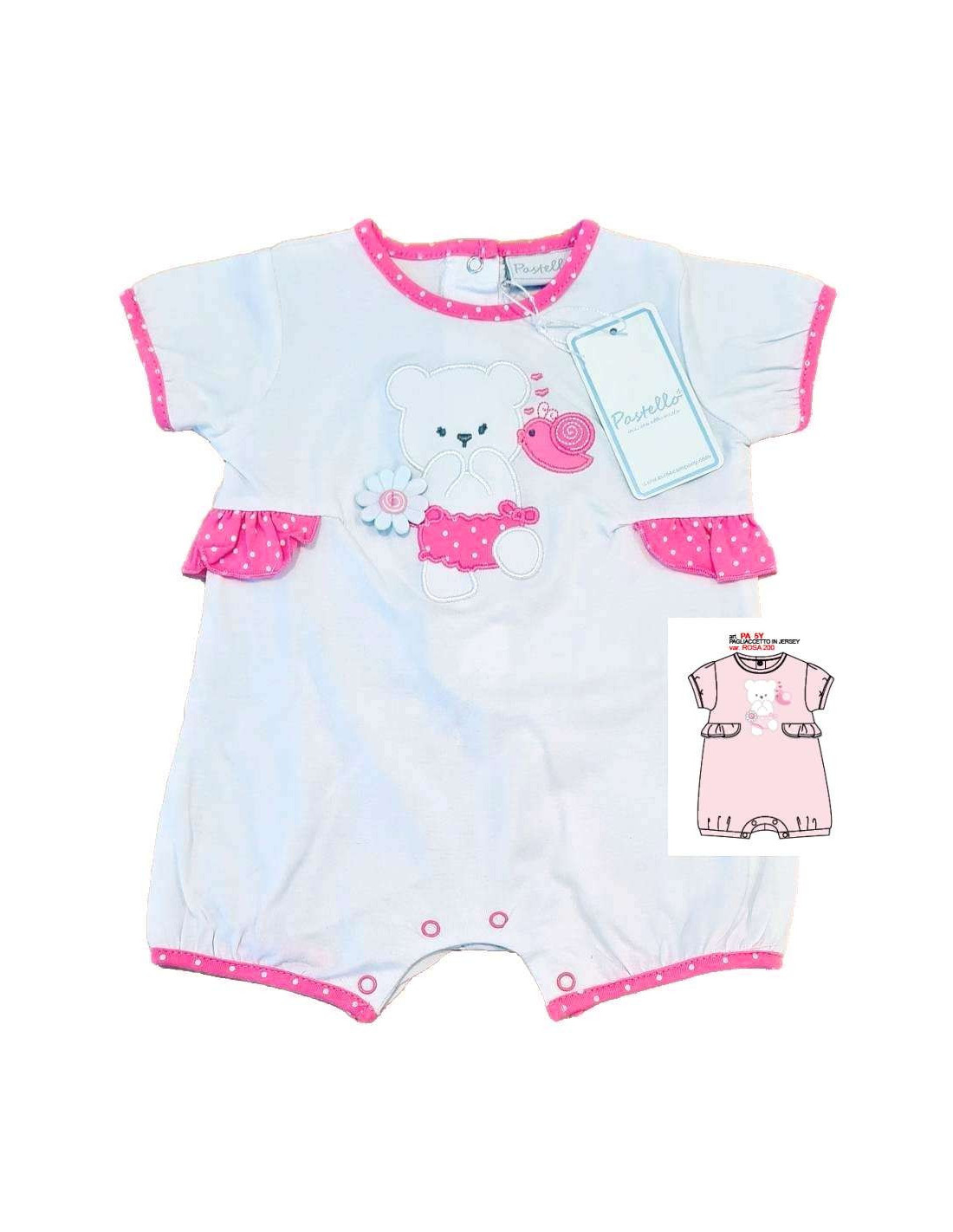 Baby romper suit in cotton jersey Pastello PA5Y