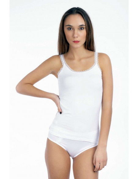 Canottiera donna spallina in cotone modal Lajole C10