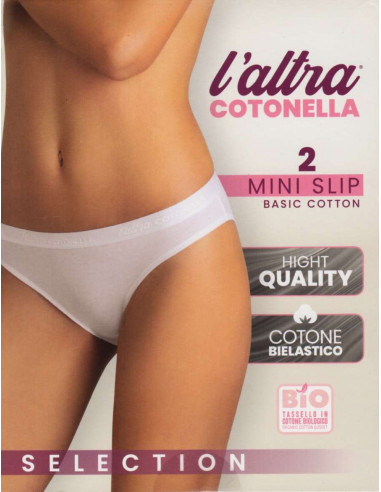 Laltra Cotonella 3165 3 Womens Low Briefs Underwear Stretch Cotton White Size 3