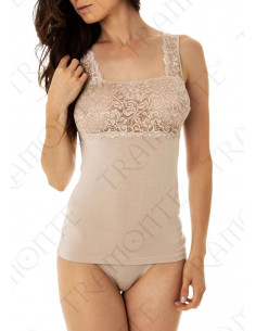 Woman micro modal top with lace Tramonte T798
