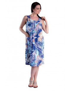 Woman sleeveless cotton jersey sundress Flora V014 2