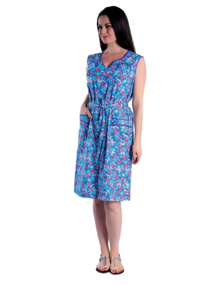 Woman sleeveless cotton tissue sundress Flora V1396 Woman sleeveless cotton tissue sundress Flora V1396