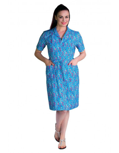 Woman half sleeves cotton tissue dress Aertre 106
