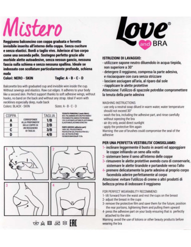 Balconcino push-up con alette adesive LoveandBra Mistero