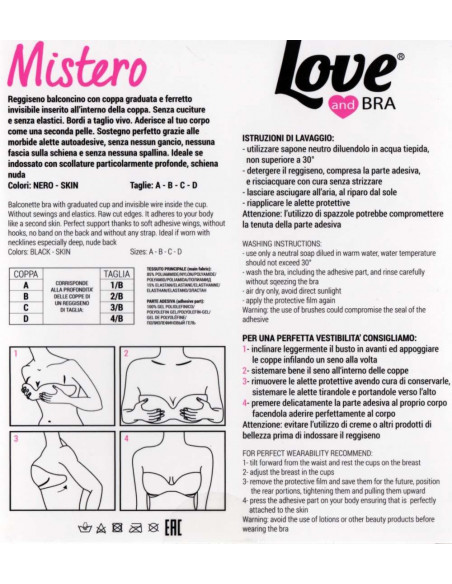 Balconcino push-up con alette adesive LoveandBra Mistero