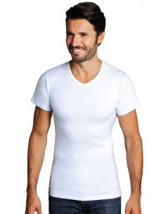 T-shirt uomo cotone felpato a V Giovanni Rosanna 71
