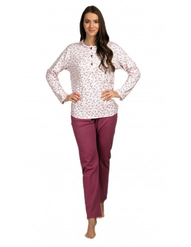 Women's warm cotton jersey pajamas Silvia 41622