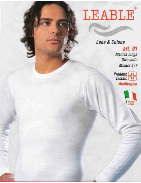 Men's long sleeve wool and cotton shirt Leable art. 91 Men's long sleeve wool and cotton shirt Leable art. 91