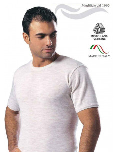 Men's short sleeve mixed wool  t-shirt Leable 416