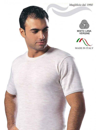 Men's short sleeve mixed wool  t-shirt Leable 416