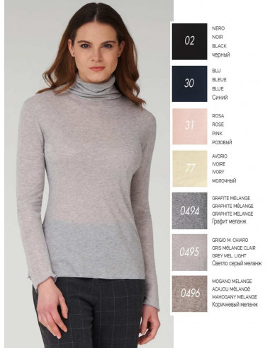 Women's long-sleeved wool and modal turtleneck sweater Emmebivi Vitality 60229