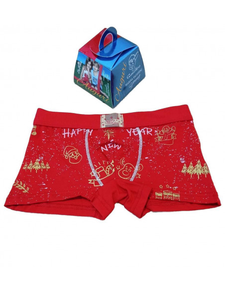 Boxer bambino cotone elasticizzato Rosso portafortuna Gasolino 268/F