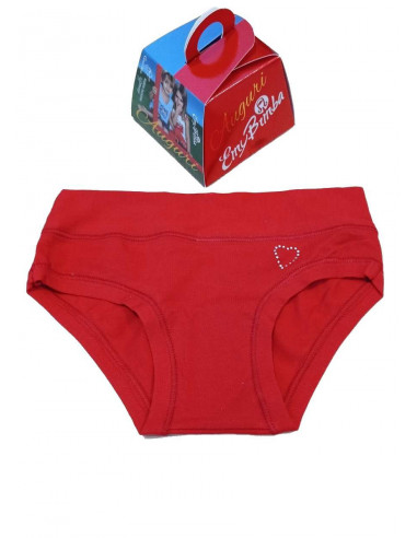 Slip bambina cotone elasticizzato Rosso portafortuna Emy 659R