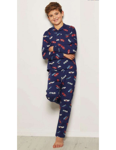 Boy's opened cotton flannel pajamas Admas 55341