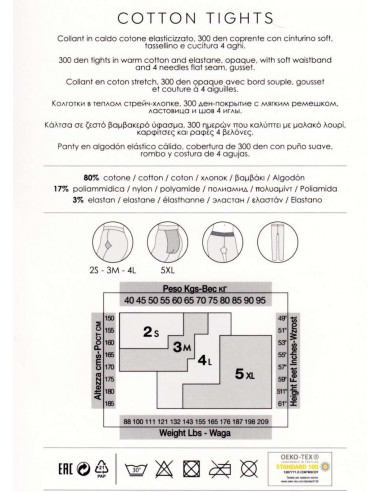 Women's heavy warm stretch cotton tights Pezzini DCL-Cotton Women's heavy warm stretch cotton tights Pezzini DCL-Cotton