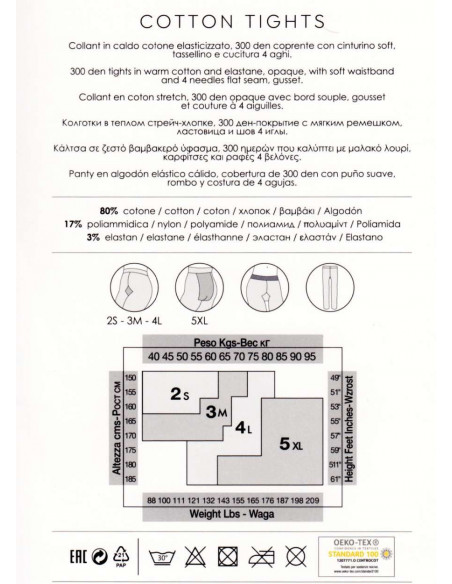 Women's heavy warm stretch cotton tights Pezzini DCL-Cotton Women's heavy warm stretch cotton tights Pezzini DCL-Cotton