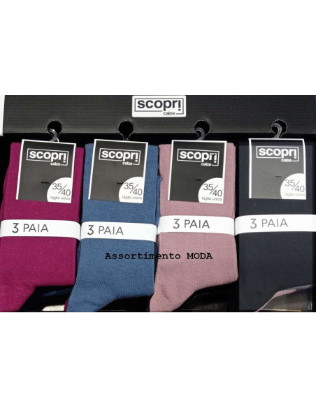 Gruppo 3 calzini lunghi donna in caldo cotone Scopri Prisco Venere