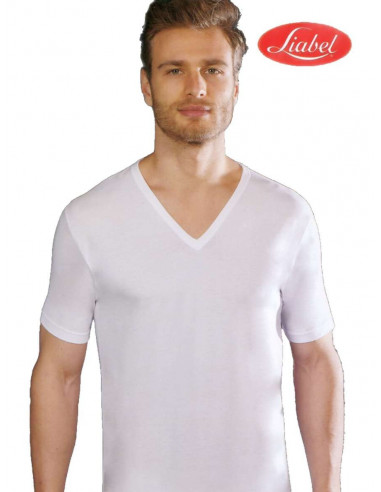 T-shirt uomo in cotone scavo a V Liabel 3828-1053