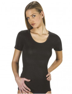 Woman short sleeve mixed wool t-shirt Vayolet 5940
