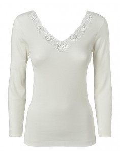 Maglia intima donna a manica lunga misto lana con pizzo Gicipi 123 M/L 2